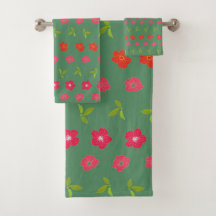 Romantic Colourful Chic Floral Pattern  Bath Towel