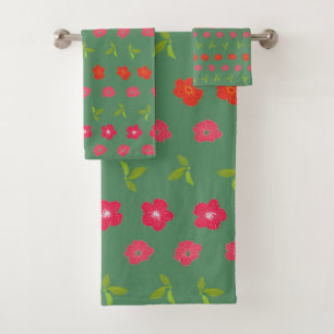 Romantic Colourful Chic Floral Pattern Bath Towel
