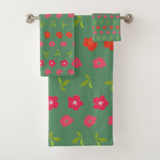 Romantic Colourful Chic Floral Pattern  Bath Towel