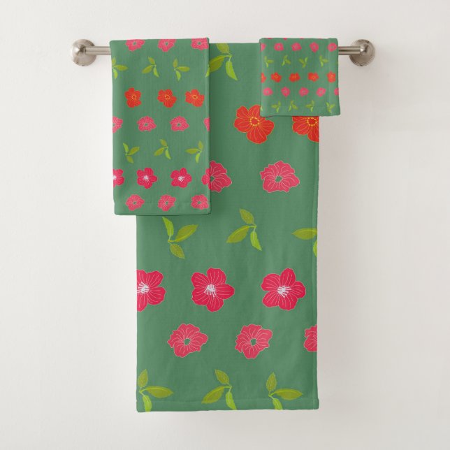 Romantic Colourful Chic Floral Pattern  Bath Towel (Insitu)
