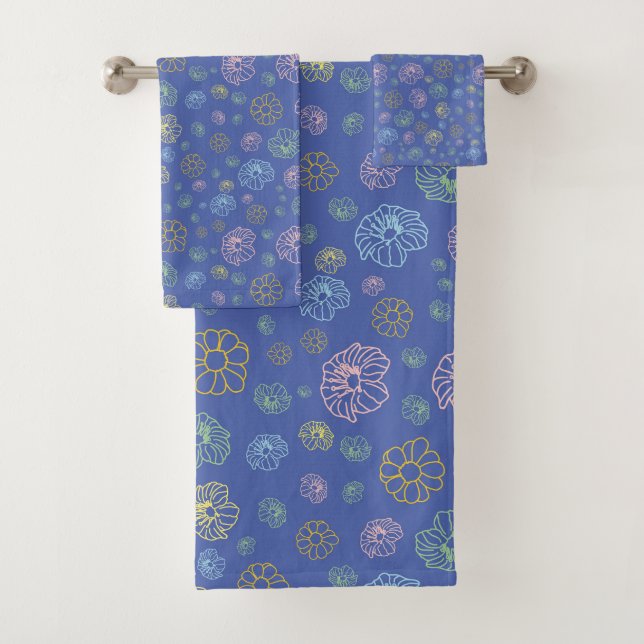 Romantic Colourful Chic Floral Pattern  Bath Towel (Insitu)