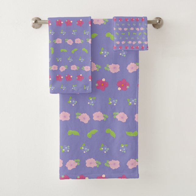 Romantic Colourful Chic Floral Pattern Bath Towel  (Insitu)