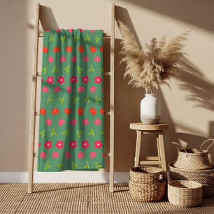 Romantic Colourful Chic Floral Pattern  Bath Towel