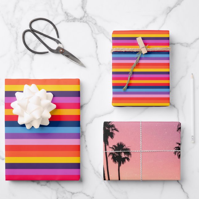 Romantic colourful  wrapping paper sheet (Front)