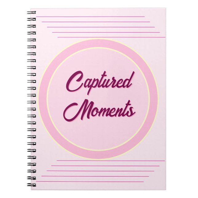 Romantic Concentric Circle in baby pink Notebook (Front)