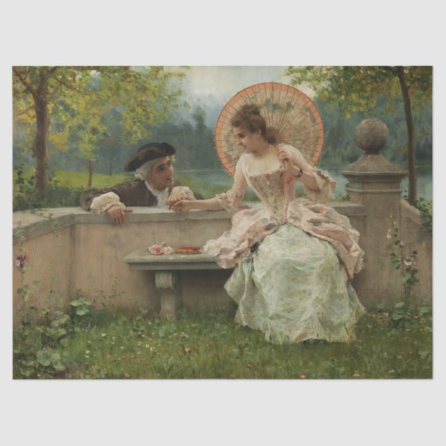 Romantic Conversation in the Park Tissue Paper (Front)