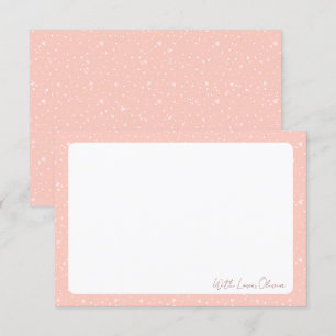 Romantic Coquette Blush Pink Heart Thank You Card