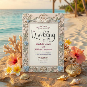 Romantic Coquette Fairytale Baroque Love Birds Invitation