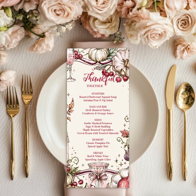 Romantic Coquette Friendsgiving Dinner Menu (Creator Uploaded)