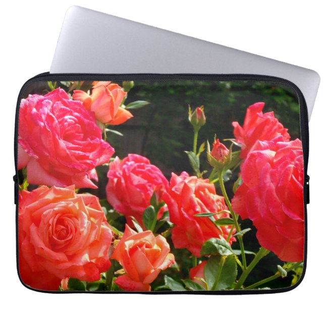 Romantic Coral roses Laptop Sleeve (Front)