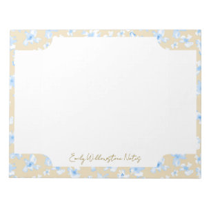 Romantic Cottagecore Blue Floral Customisable Notepad