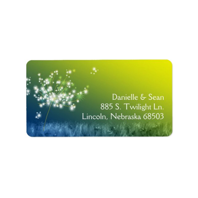 Romantic Country Dandelion Wedding Label (Front)