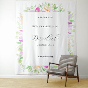 Romantic Country Floral Watercolor Hand-painted Tapestry