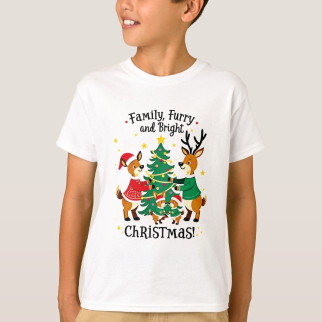 Romantic Couple Christmas Reindeer T-shirt (Front)