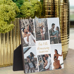 Romantic Couple Collage Anniversary Custom Photo Plaque<br><div class="desc">Chic customisable photo plaque collage for your husband,  wife,  girlfriend,  or boyfriend at your celebration of love. Add 6 of your favourite relationship,  engagement,  or wedding photos and order as a romantic gift for your partner. A beautiful personalised print full of memories.</div>