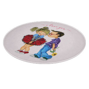 Romantic Couple Cutting Board - I Love You
