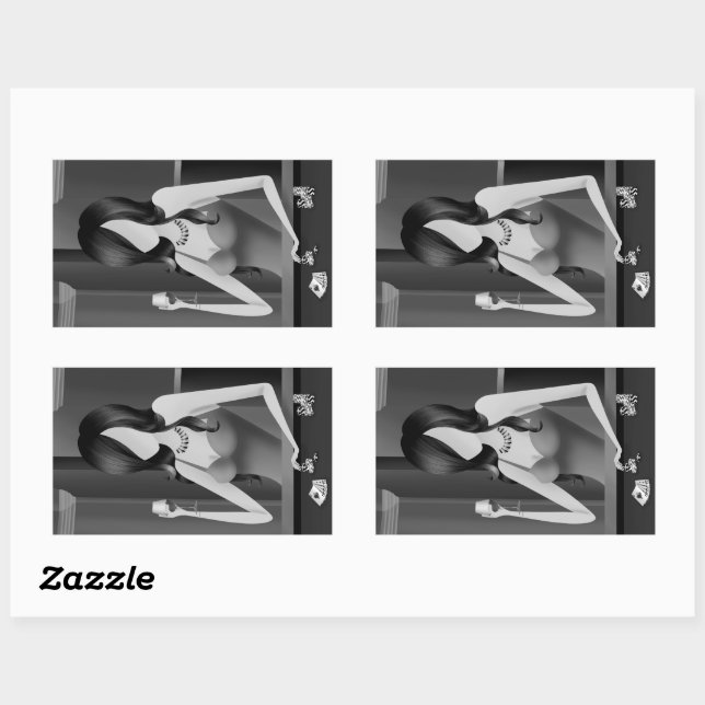 Romantic Couple Dance the Tango Rectangular Sticker (Sheet)