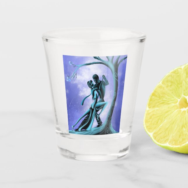 Romantic Couple Dance the Tango Shot Glass (Front)