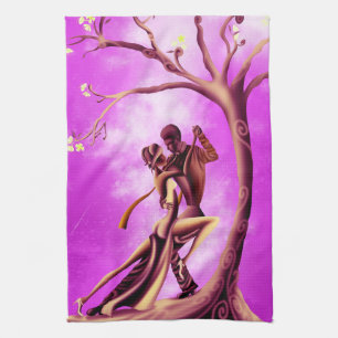 Romantic Couple Dance the Tango Tea Towel