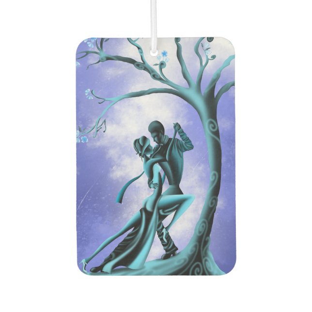 Romantic Couple Dance under Midnight Tree  Car Air Freshener (Front)