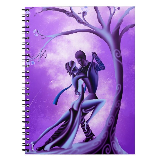 Romantic Couple Dancing the Tango purple Notebook (Front)