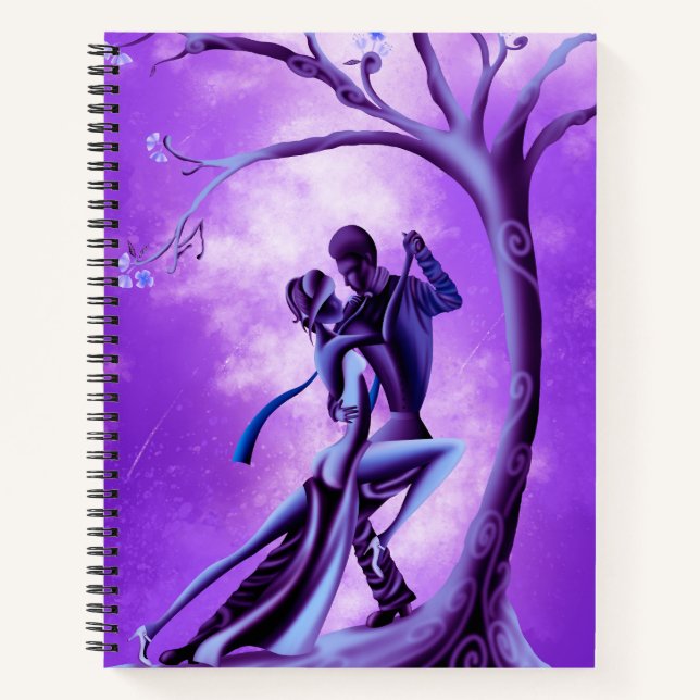 Romantic Couple Dancing the Tango purple Notebook (Front)