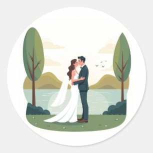 Romantic Couple Engagement Stickers
