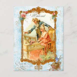 Romantic Couple French Vintage Style Invitation