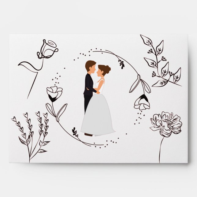 Romantic Couple Getting Married Envelope (Front)