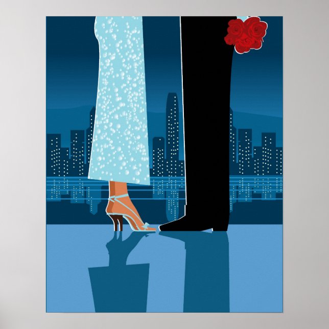 Romantic Couple in City Poster (Front)