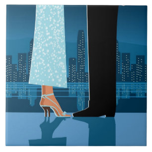 Romantic Couple in City Tile