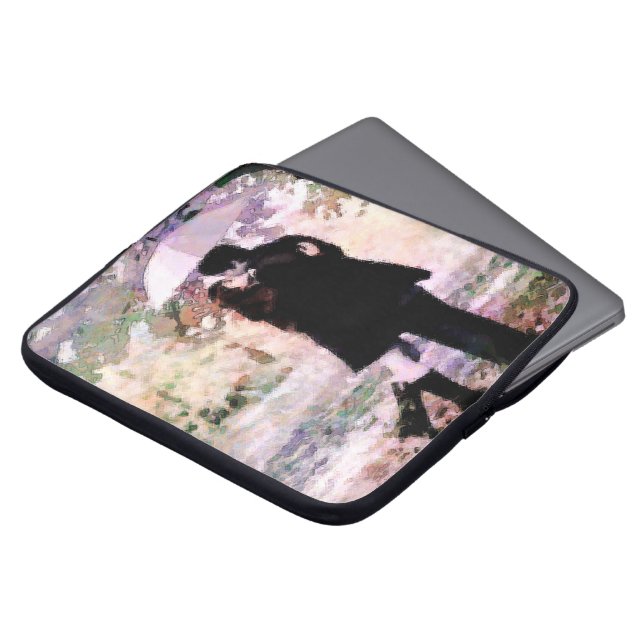 Romantic Couple in Love Kissing in The Rain  Laptop Sleeve (Front Top)