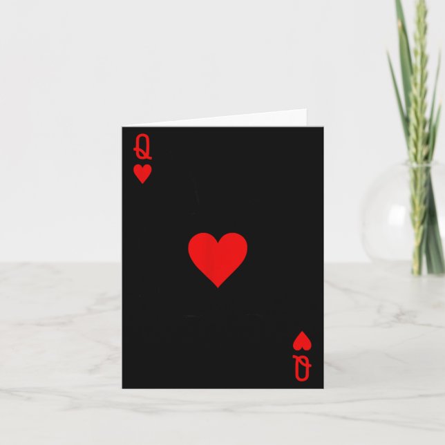 Romantic Couple Kiss Queen Of Hearts Ker Playing C Card (Front)