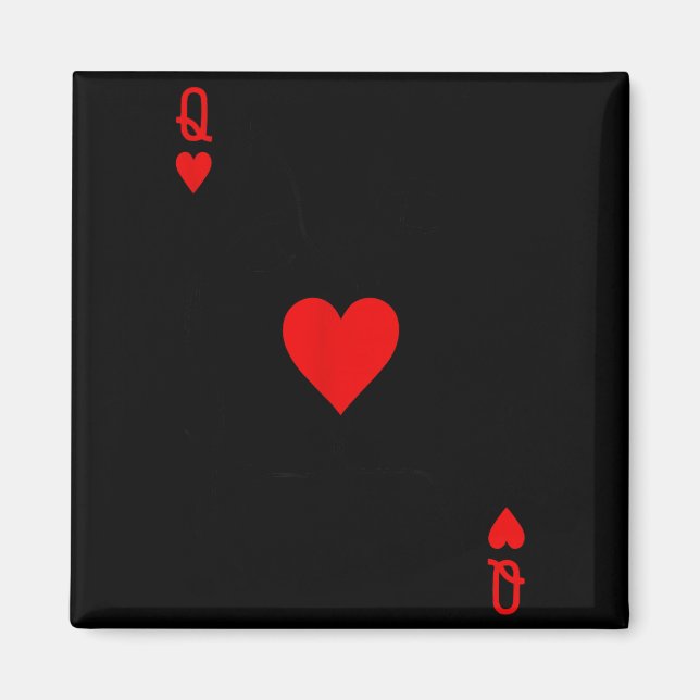 Romantic Couple Kiss Queen Of Hearts Ker Playing C Magnet (Front)
