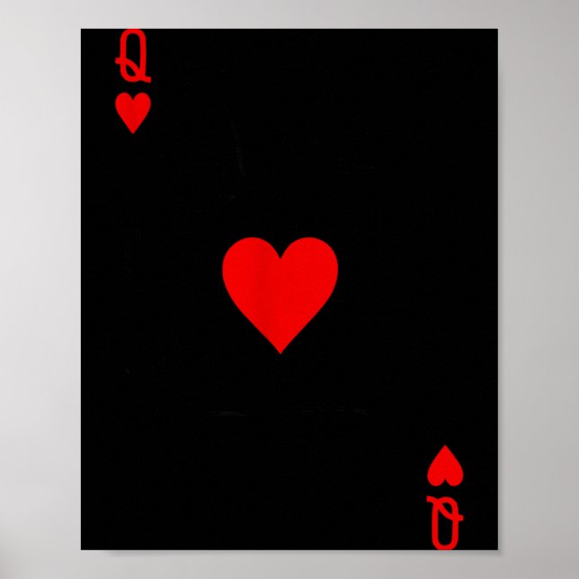 Romantic Couple Kiss Queen Of Hearts Ker Playing C Poster (Front)