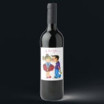 Romantic Couple Love Wine Label - I Love You<br><div class="desc">Kiss - Cute Romantic Couple - Love - I Love You ! Boy and Girl - Fun Painting - Choose / Add Your Unique Text / Name / Color - Make Your Special Gift - Resize and move or remove / add elements - image / text with customization tool. Painting...</div>