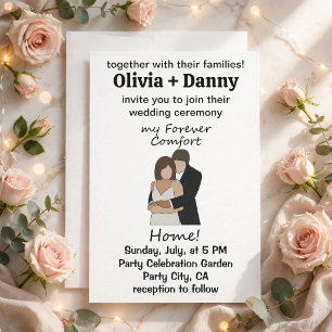 Romantic Couple My Forever Comfort Home Wedding Invitation