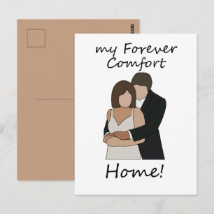 Romantic Couple My Forever Comfort Home Wedding Postcard