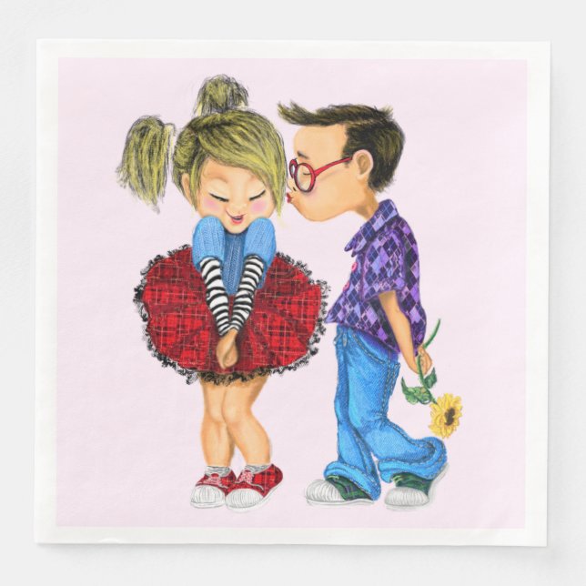 Romantic Couple Napkins (Front)