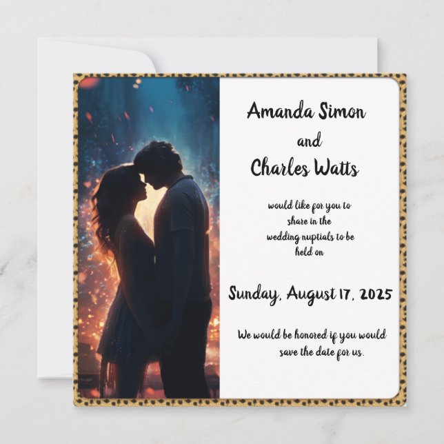 Romantic Couple Night Save the Date Invitation (Front)