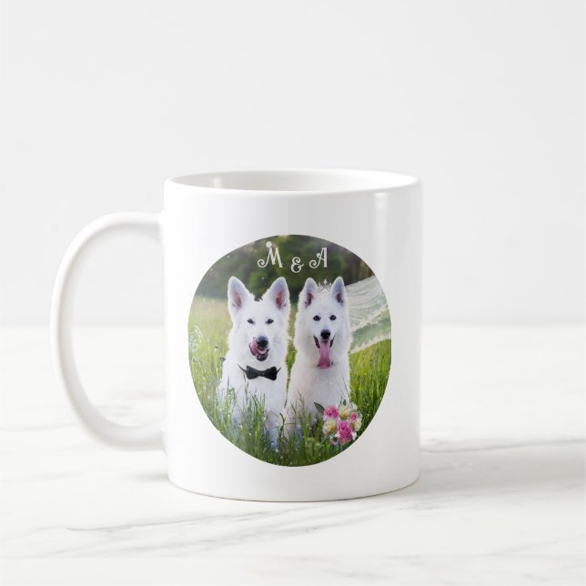  Romantic couple of dogs geting married Coffee Mug (Left)