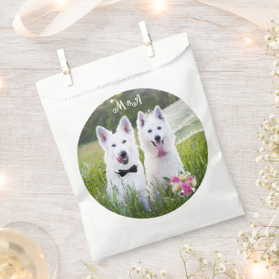 Romantic couple of dogs geting married favour bag