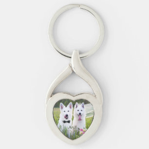 Romantic couple of dogs geting married key ring
