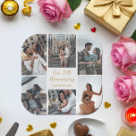 Romantic Couple Photo Collage Anniversary Party Paper Plate<br><div class="desc">Chic customisable photo collage anniversary party paper plates for your husband,  boyfriend,  wife or girlfriend at your celebration of love. Add 6 of your favourite relationship,  engagement,  or wedding photos and order as romantic decor for your partner. A beautiful personalised design full of memories.</div>