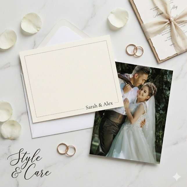Romantic Couple Photo Personalised Note Card (Romantic Couple Photo Personalized Note Card)