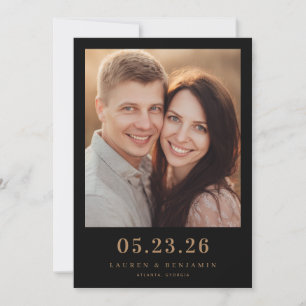 Romantic Couple Portrait with Date Save The Date