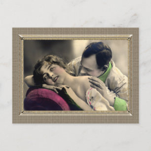 Romantic Couple - Shoulder Kisses Postcard