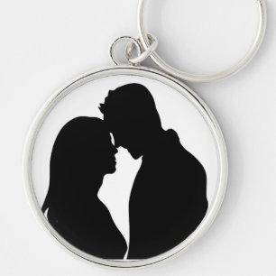 ROMANTIC COUPLE SILHOUETTE KEY RING