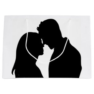ROMANTIC COUPLE SILHOUETTE LARGE GIFT BAG