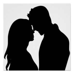 ROMANTIC COUPLE SILHOUETTE POSTER